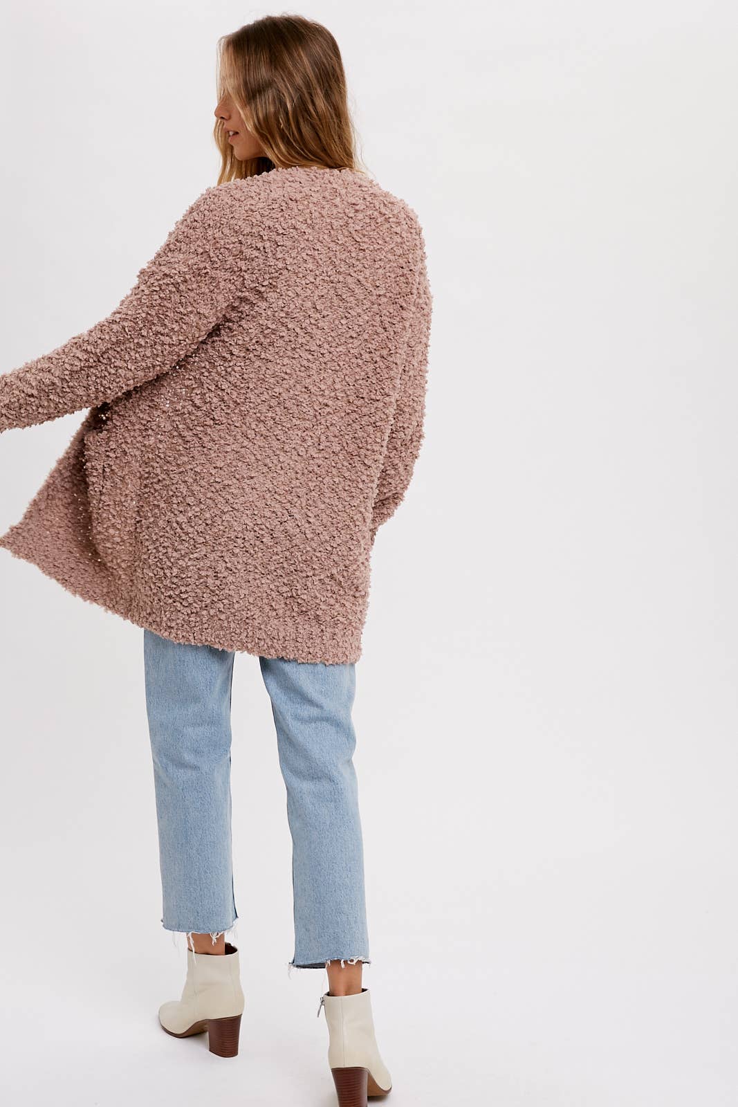 Fluffy Open Front Cardigan