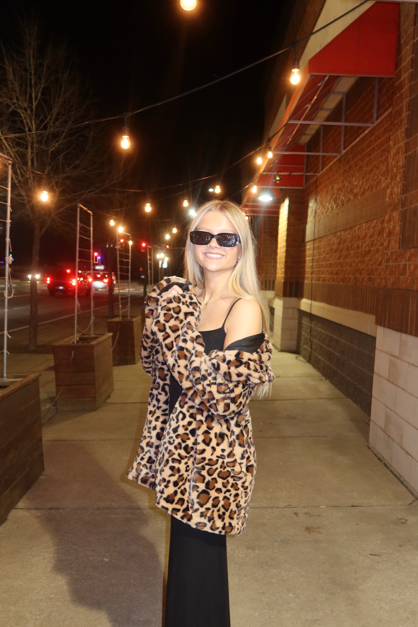 Leopard Print Fuzzy Coat