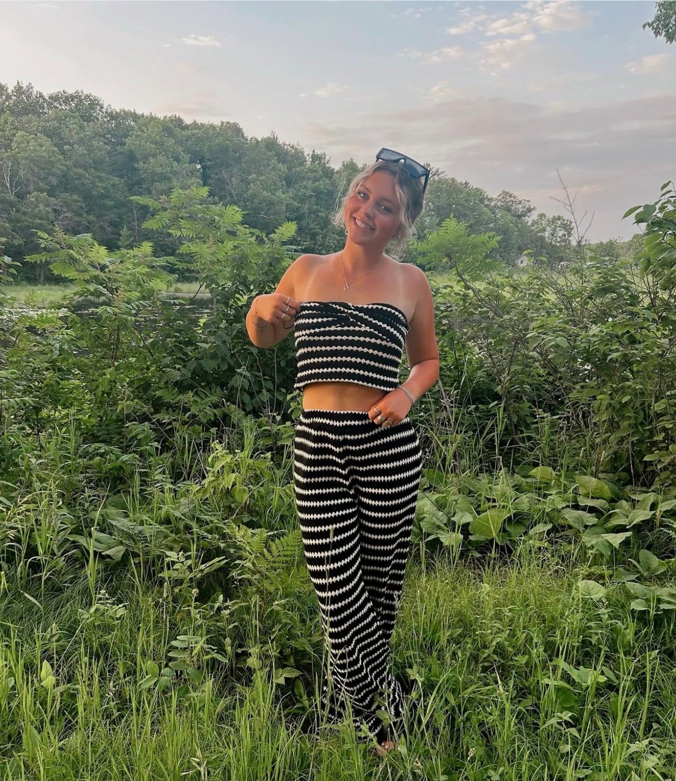 Twist Tube Top & Wide Leg Pants Set