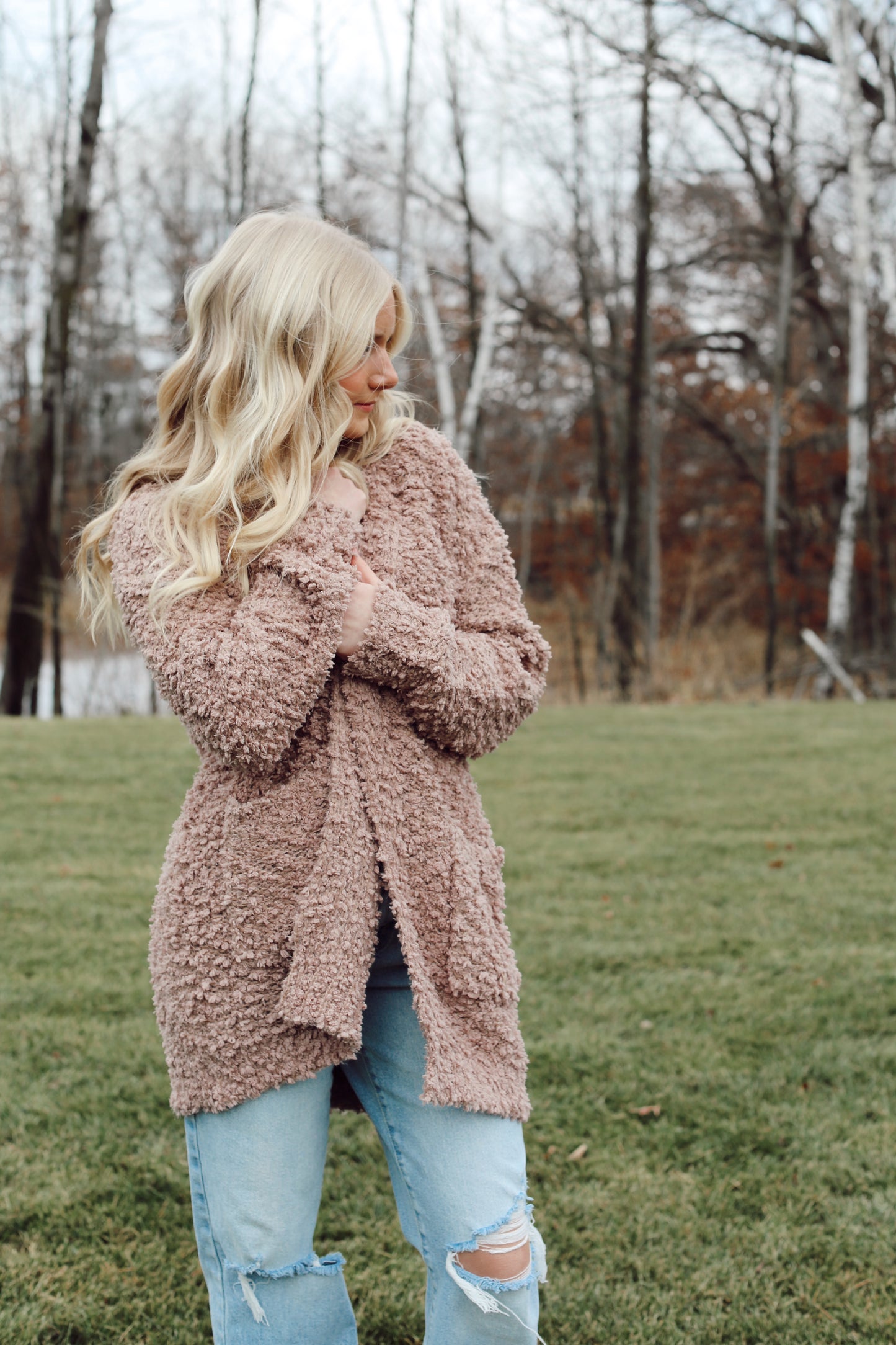 Fluffy Open Front Cardigan