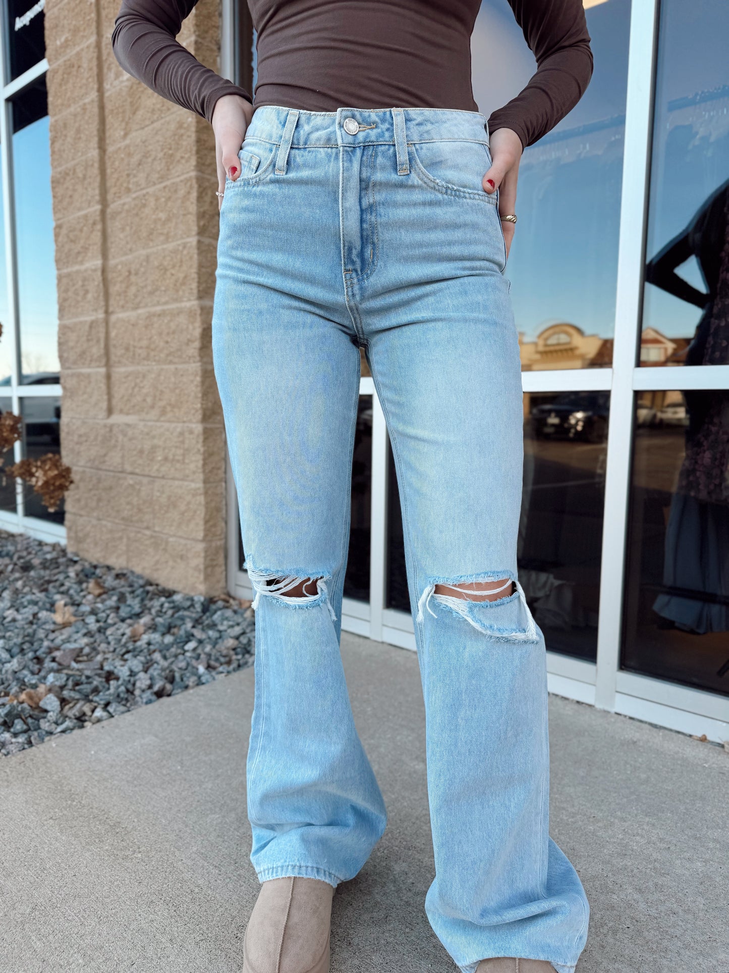 Light Wash Vintage Flare Jeans