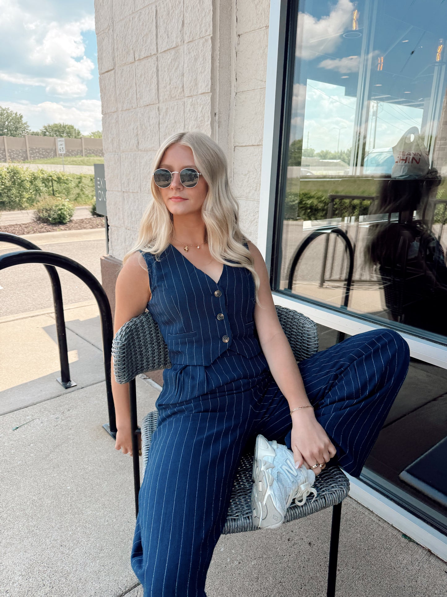 Pin Striped Vest and Trouser Pants Set