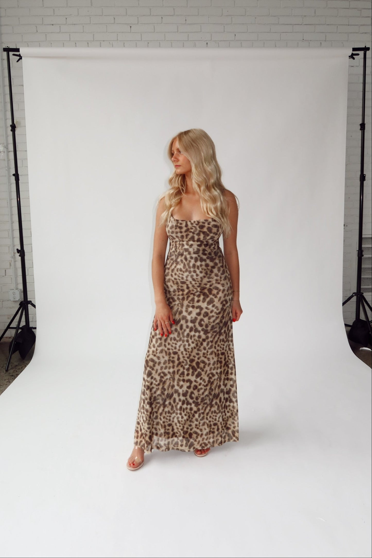 Leopard Cowl Neck Dress