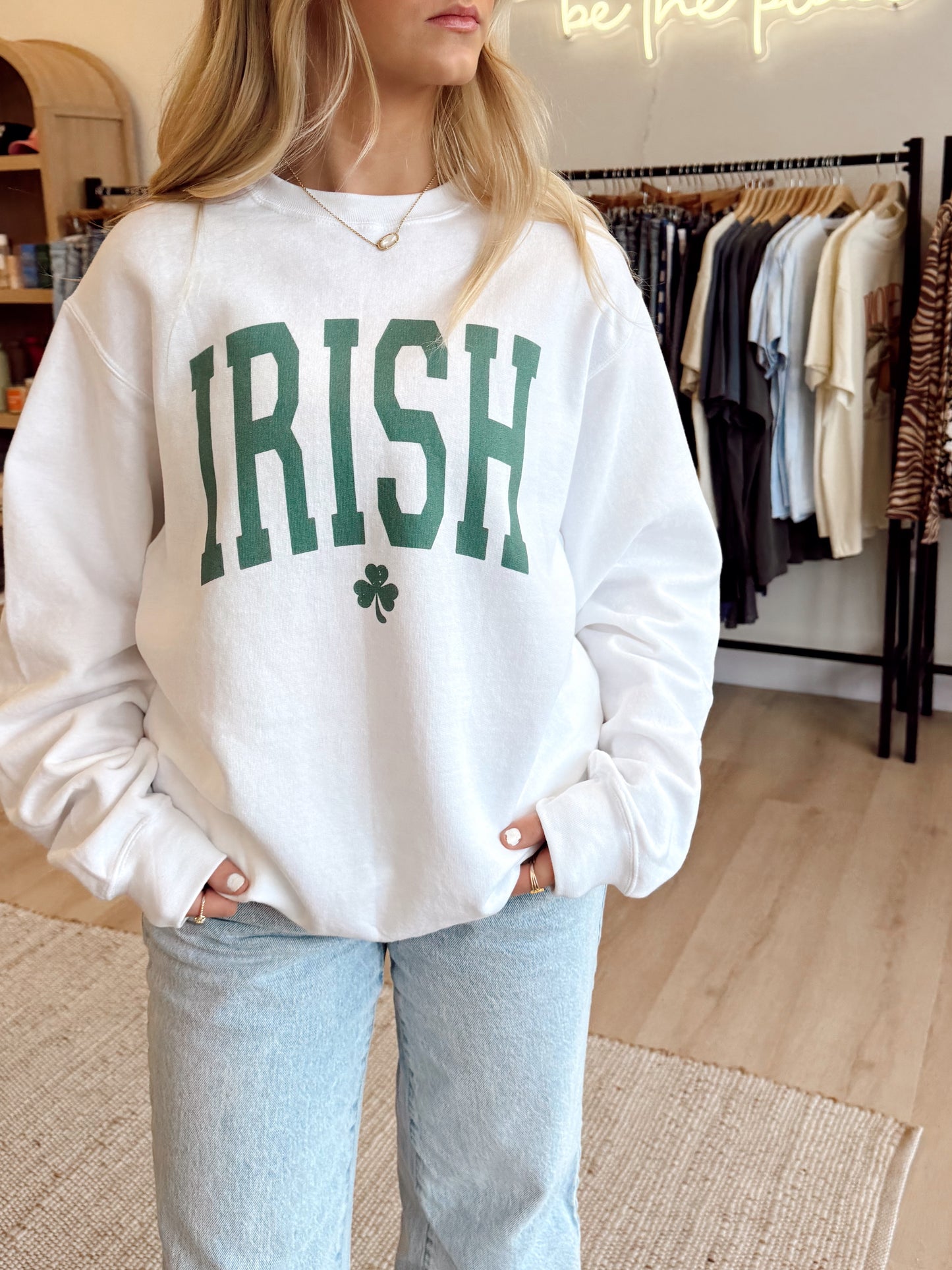 Irish White Crewneck
