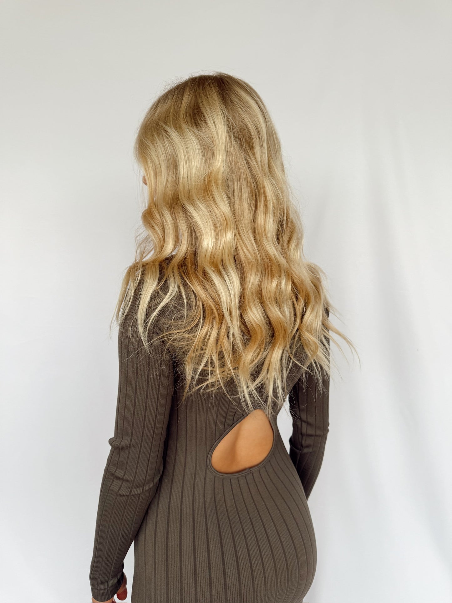 Charcoal Seamless Ribbed Midi Dress