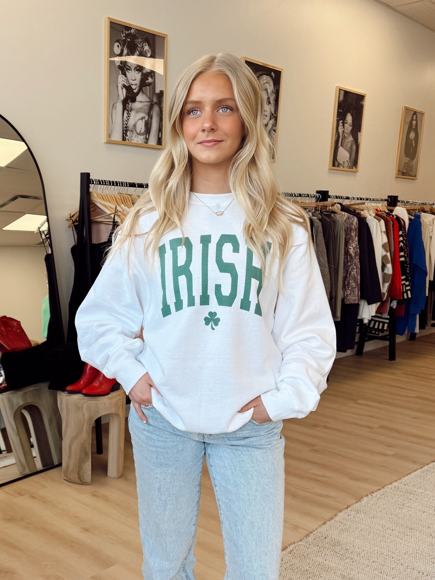 Irish White Crewneck