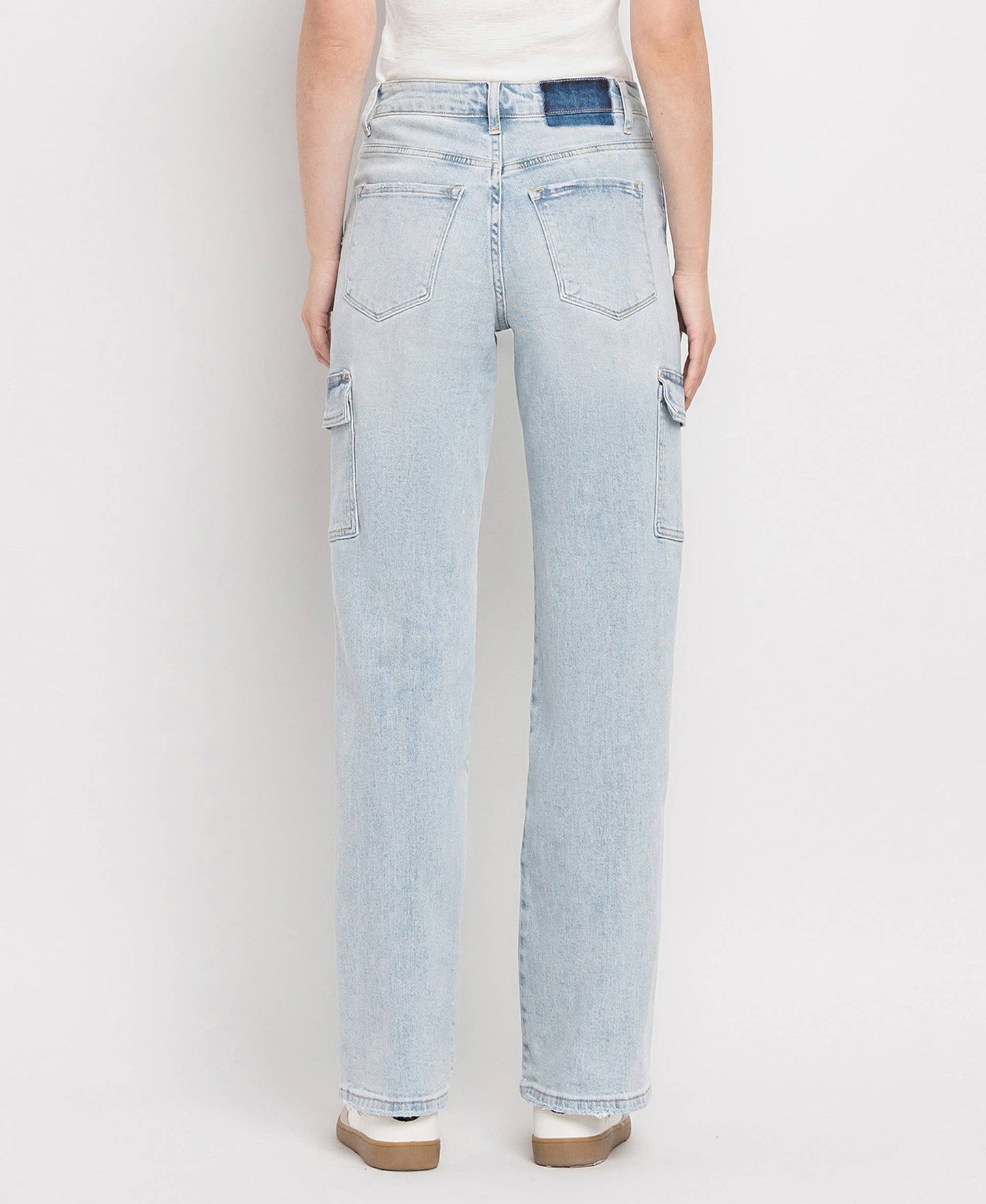 High Rise Cargo Straight Jeans