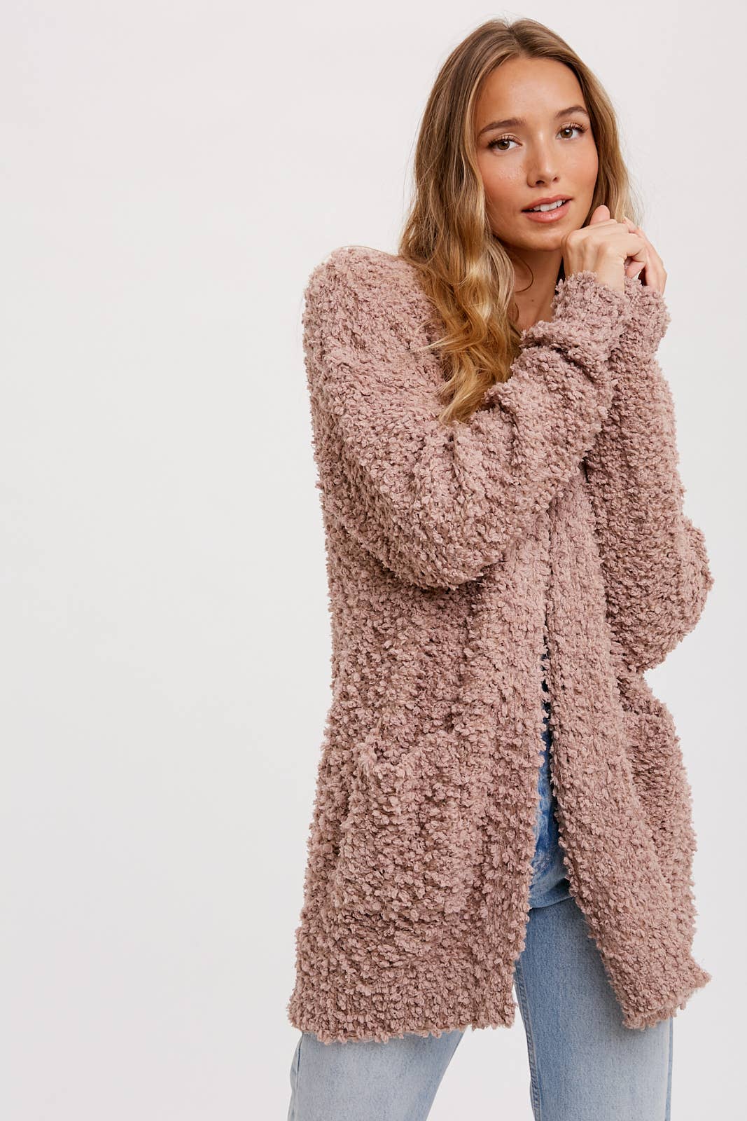Fluffy Open Front Cardigan