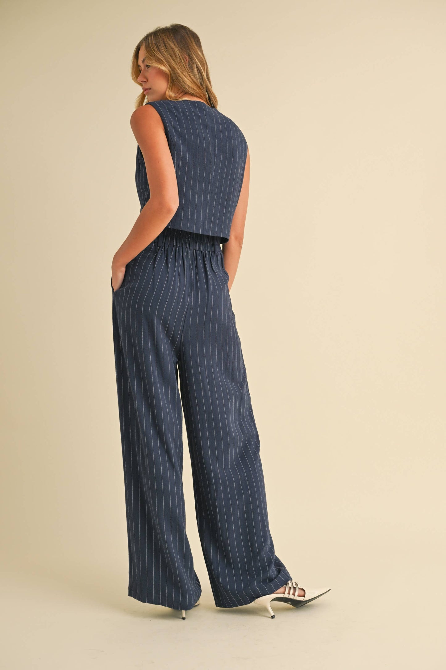 Pin Striped Vest and Trouser Pants Set