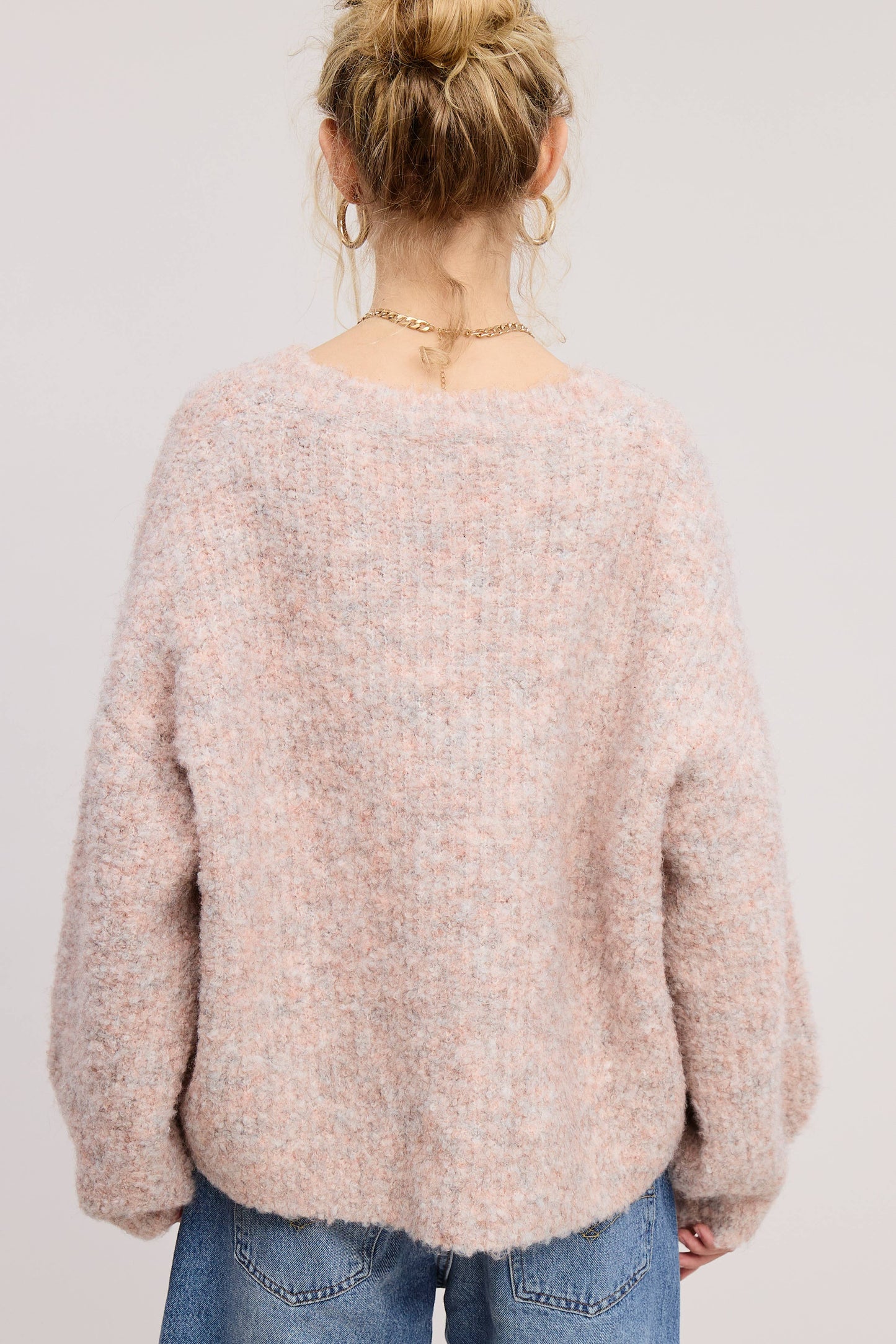 Fuzzy Confetti Cardigan | Blush