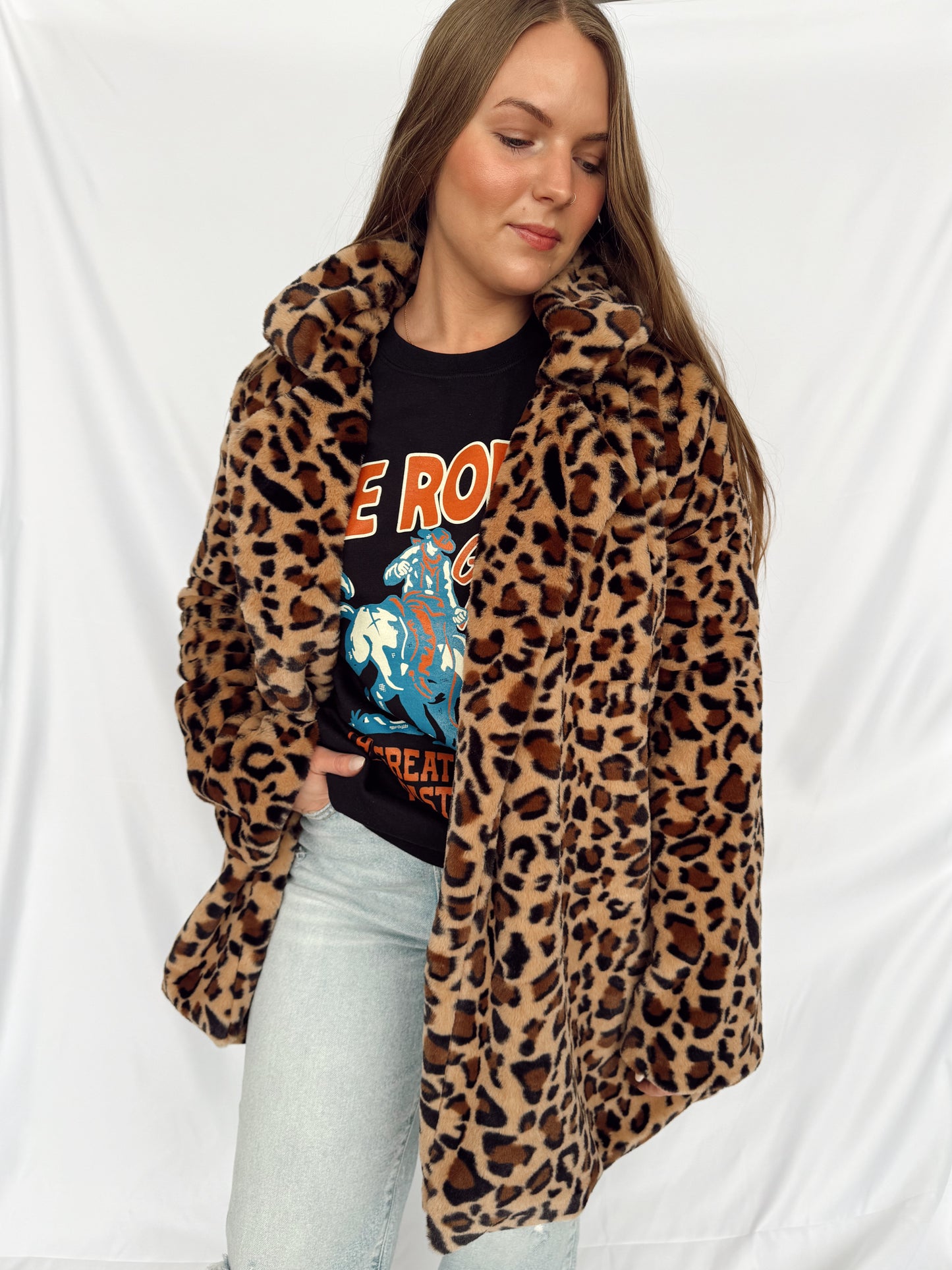 Leopard Print Fuzzy Coat