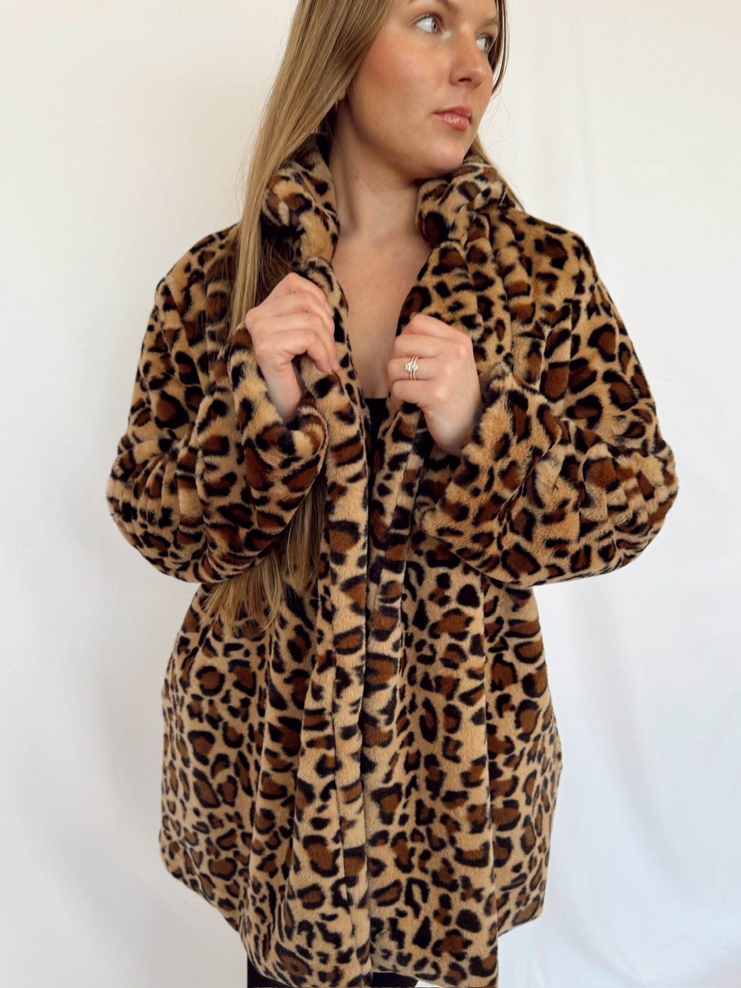 Leopard Print Fuzzy Coat