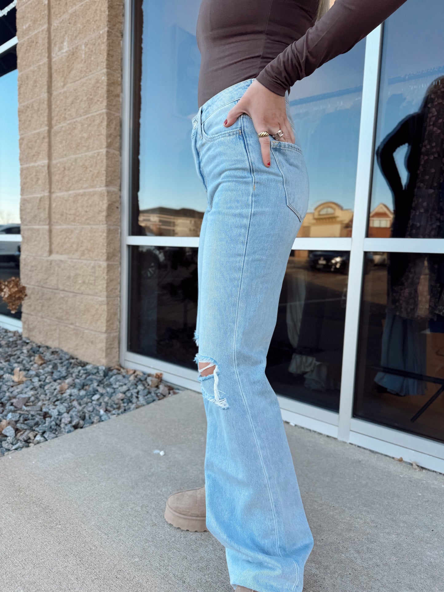 Light Wash Vintage Flare Jeans
