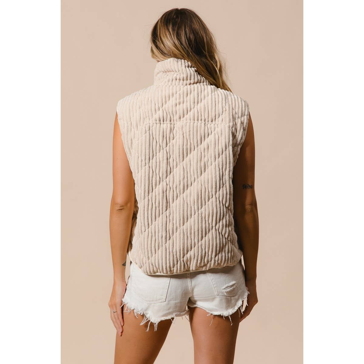 Quilted Corduroy Buttoned Vest
